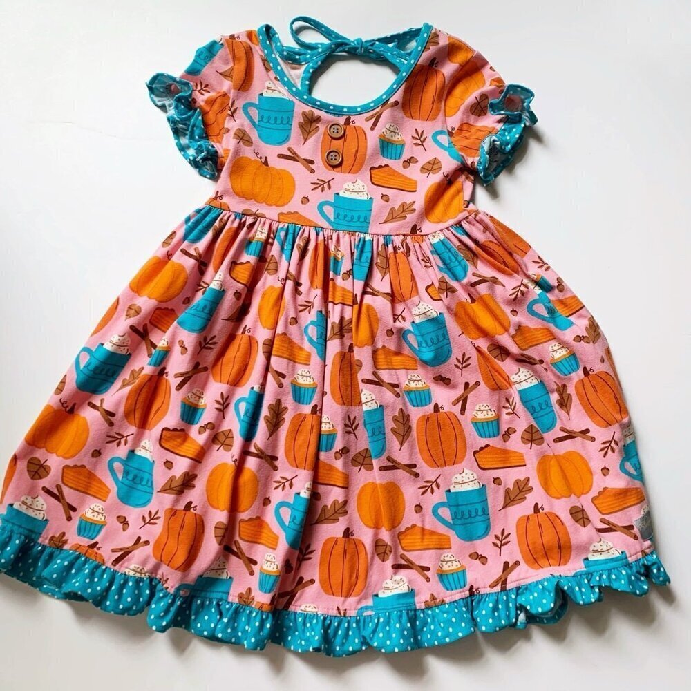 Eleanor Rose Girl Pumpkin Pie Knit Ashley Dress  6-7 years